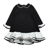 Miss Grant Abito Manica Lunga tinta unita Nero per Bambina MG1125 NERO MISS GRANT 