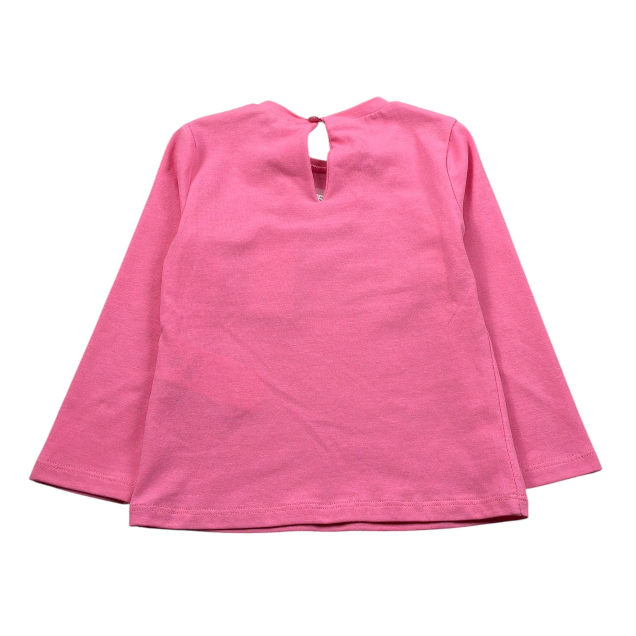 Miss Grant Shirt Girocollo tinta unita con Stampa Rosa per Neonata MG1209 ROSA MISS GRANT 
