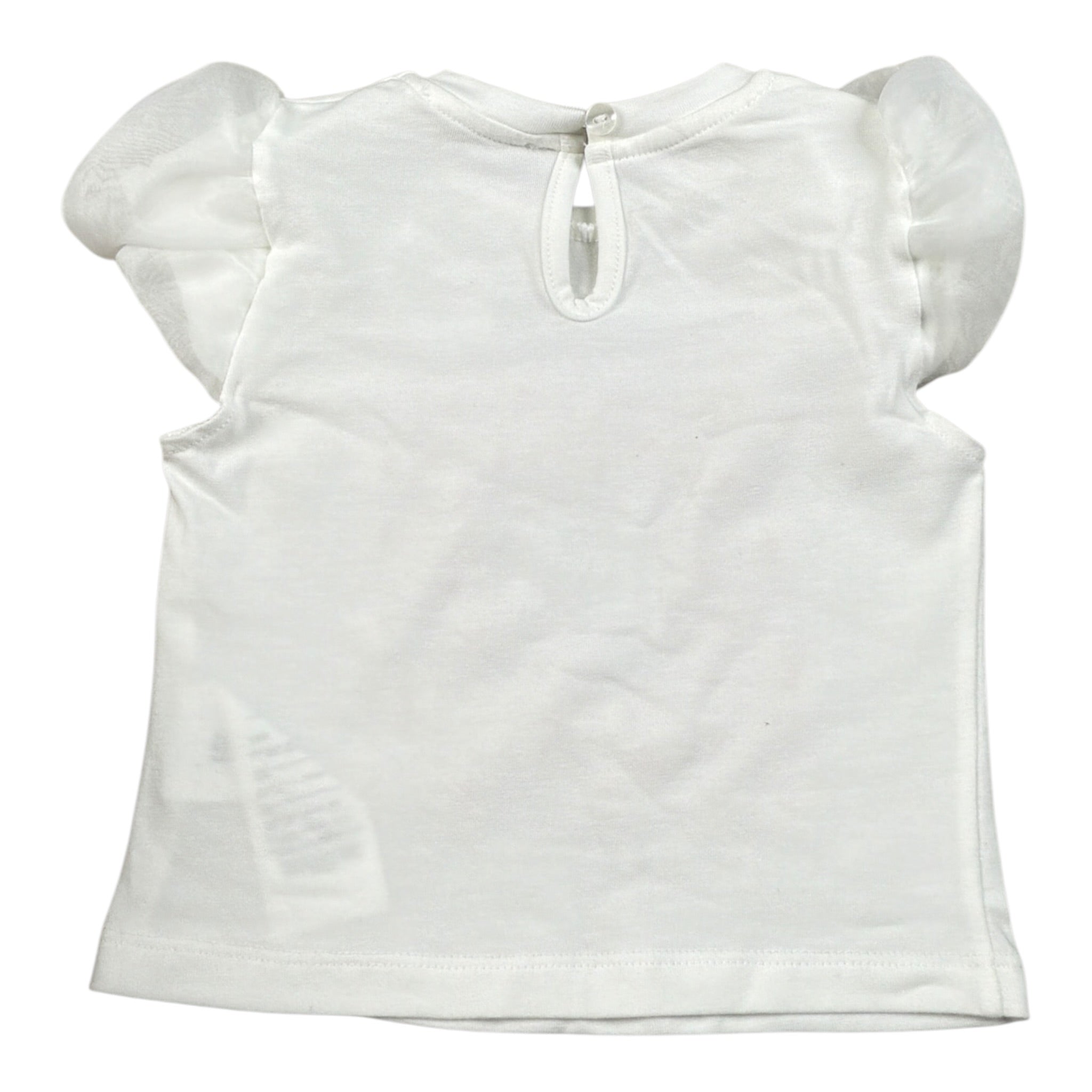 Miss Grant T-Shirt tinta unita con Stampa Bianco per Neonata MG1336 BIANCO MISS GRANT 