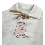 Miss Grant Felpa tinta unita con Colletto E Stampa Panna per Neonata MG1380N PANNA MISS GRANT 