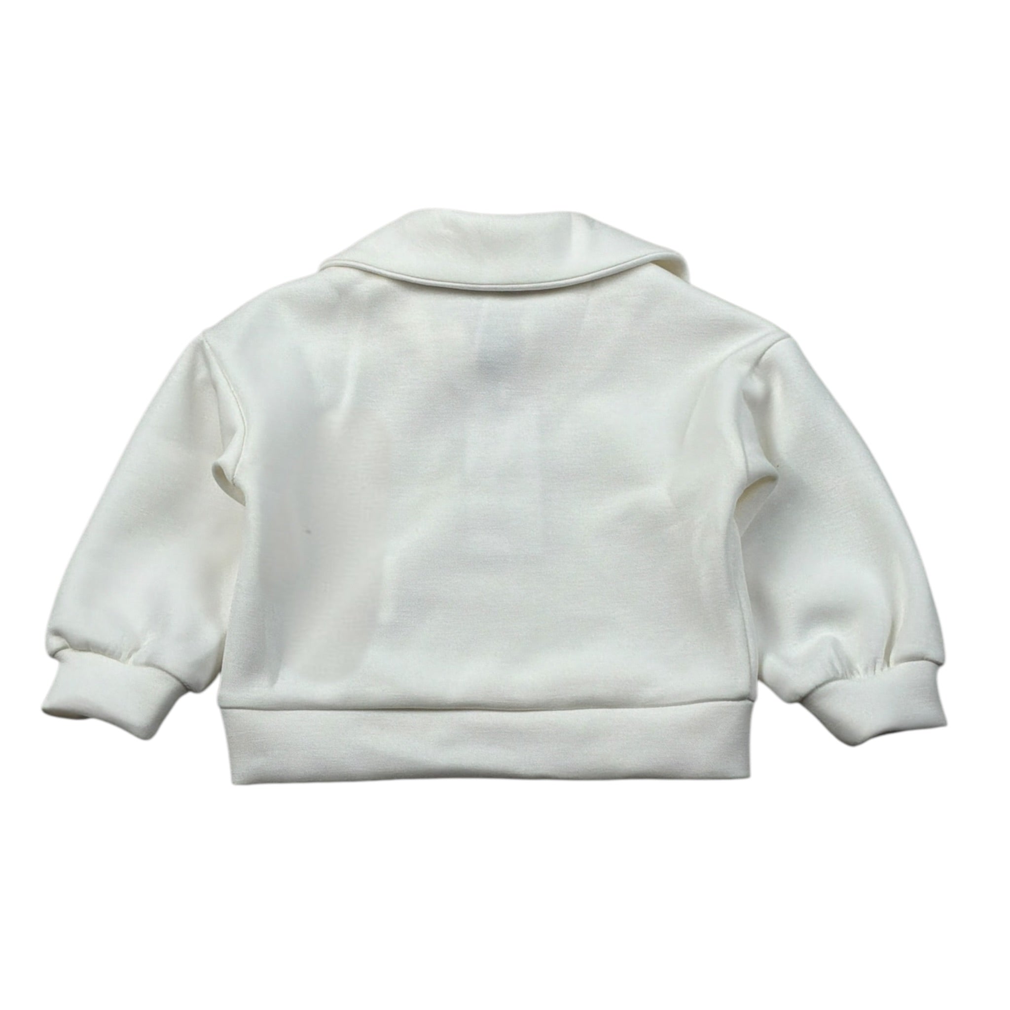Miss Grant Felpa tinta unita con Colletto E Stampa Panna per Bambina MG1380X PANNA MISS GRANT 
