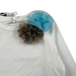 Miss Grant Shirt Girocollo tinta unita con Applicazioni Bianco per Bambina MG1401 BIANCO MISS GRANT 