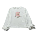 Miss Grant Shirt tinta unita con Stampa Bianco per Neonata MG1407N BIANCO MISS GRANT 