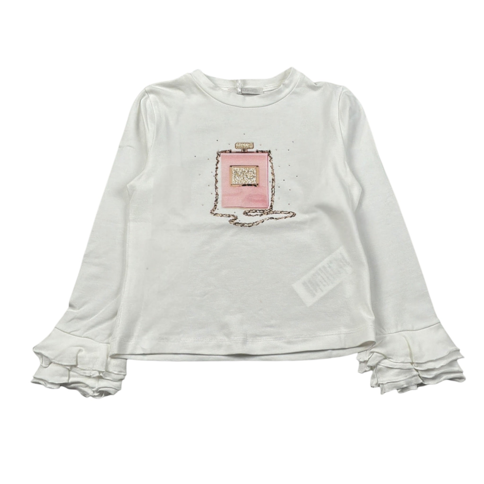 Miss Grant Shirt tinta unita con Stampa Bianco per Bambina MG1407X BIANCO MISS GRANT 