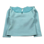 Miss Grant Shirt tinta unita con Colletto Tulle Azzurro per Bambina MG1433 AZZURRO MISS GRANT 