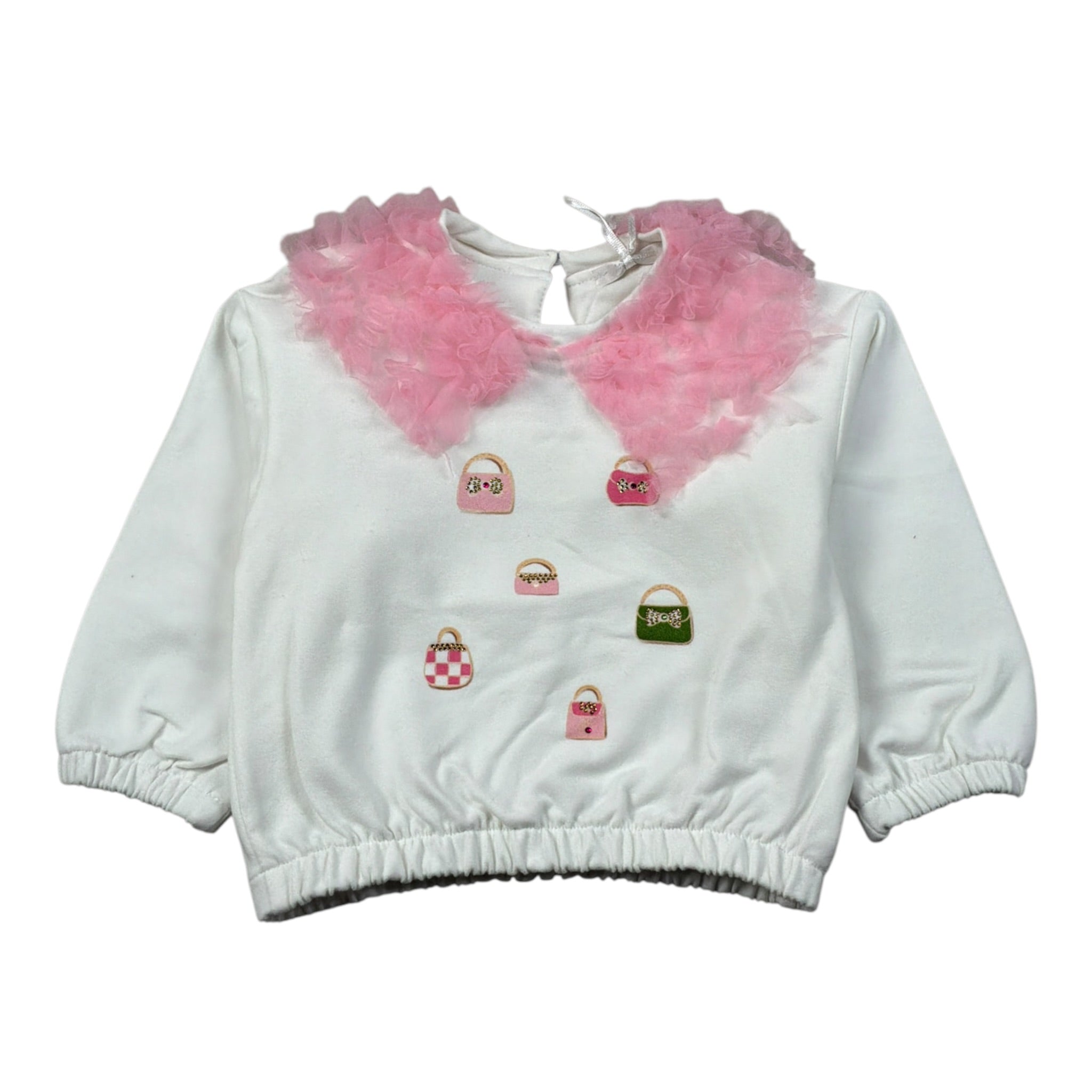Miss Grant Felpa Chiusa tinta unita Xon Tulle Bianco per Bambina MG1458J BIANCO MISS GRANT 
