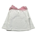 Miss Grant Shirt Girocollo tinta unita con Stampa Bianco per Neonata MG1467 BIANCO MISS GRANT 