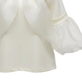 Miss Grant Camicia tinta unita con Fiocco Bianco per Bambina MG1482XX BIANCO MISS GRANT 