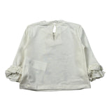 Miss Grant Shirt Girocollo tinta unita con Stampa Panna per Bambina MG1501 PANNA MISS GRANT 