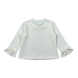 Miss Grant Shirt Girocollo tinta unita con Stampa Bianco per Bambina MG1501X BIANCO MISS GRANT 