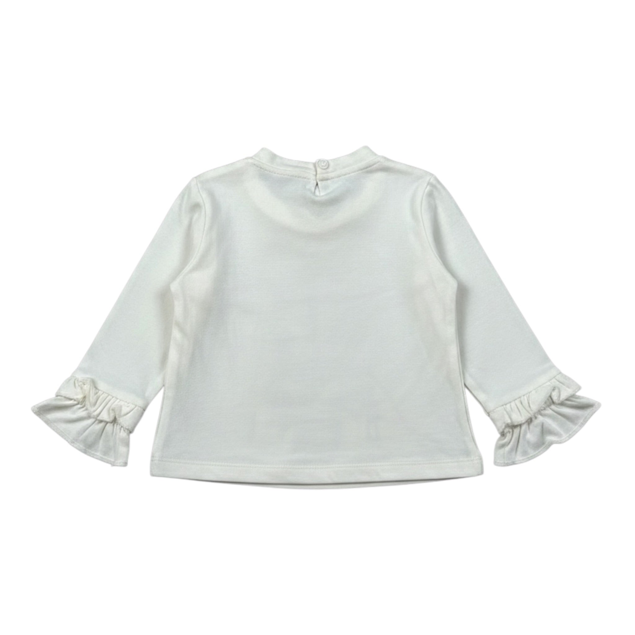 Miss Grant Shirt Girocollo tinta unita con Stampa Bianco per Bambina MG1501X BIANCO MISS GRANT 