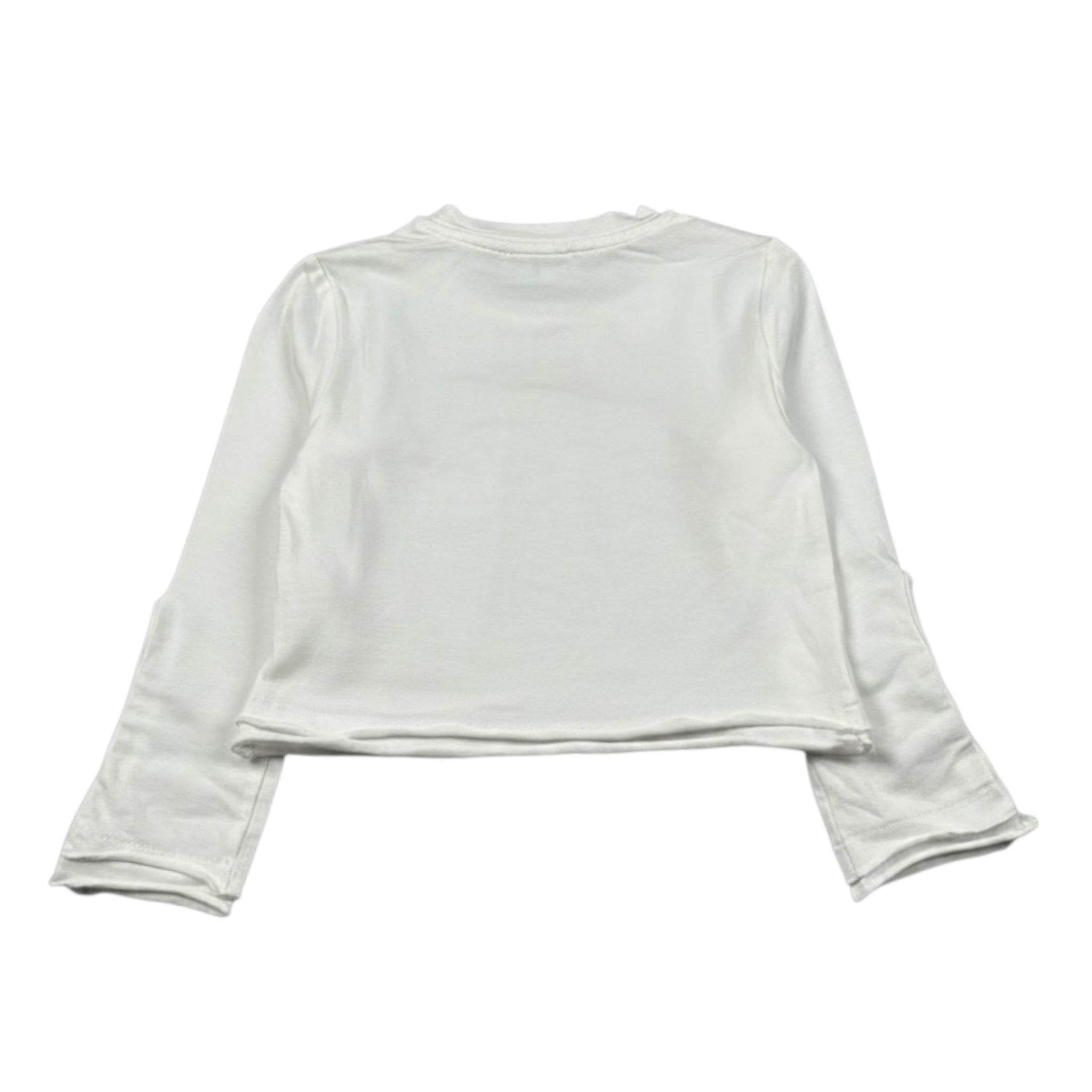 Miss Grant Shirt Girocollo tinta unita con Stampa Bianco per Bambina MG1513J BIANCO MISS GRANT 