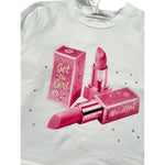 Miss Grant Shirt Girocollo tinta unita con Stampa Bianco per Bambina MG1513J BIANCO MISS GRANT 