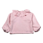 Miss Grant Felpa Chiusa tinta unita con Rouches Rosa per Bambina MG1538 ROSA MISS GRANT 
