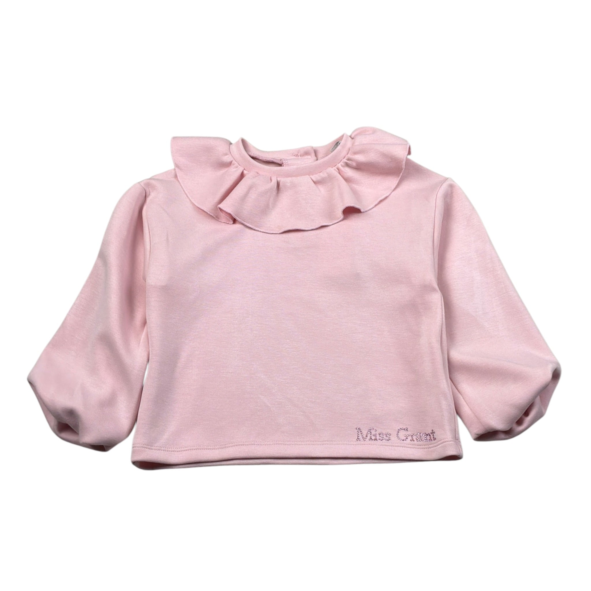 Miss Grant Felpa Chiusa tinta unita con Rouches Rosa per Bambina MG1538 ROSA MISS GRANT 