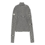 Missoni Maglia Bicolore con Fantasia A Righe E Collo Alto Bianco/Nero per Bambina MV9A20X BIANCO/NERO MISSONI 
