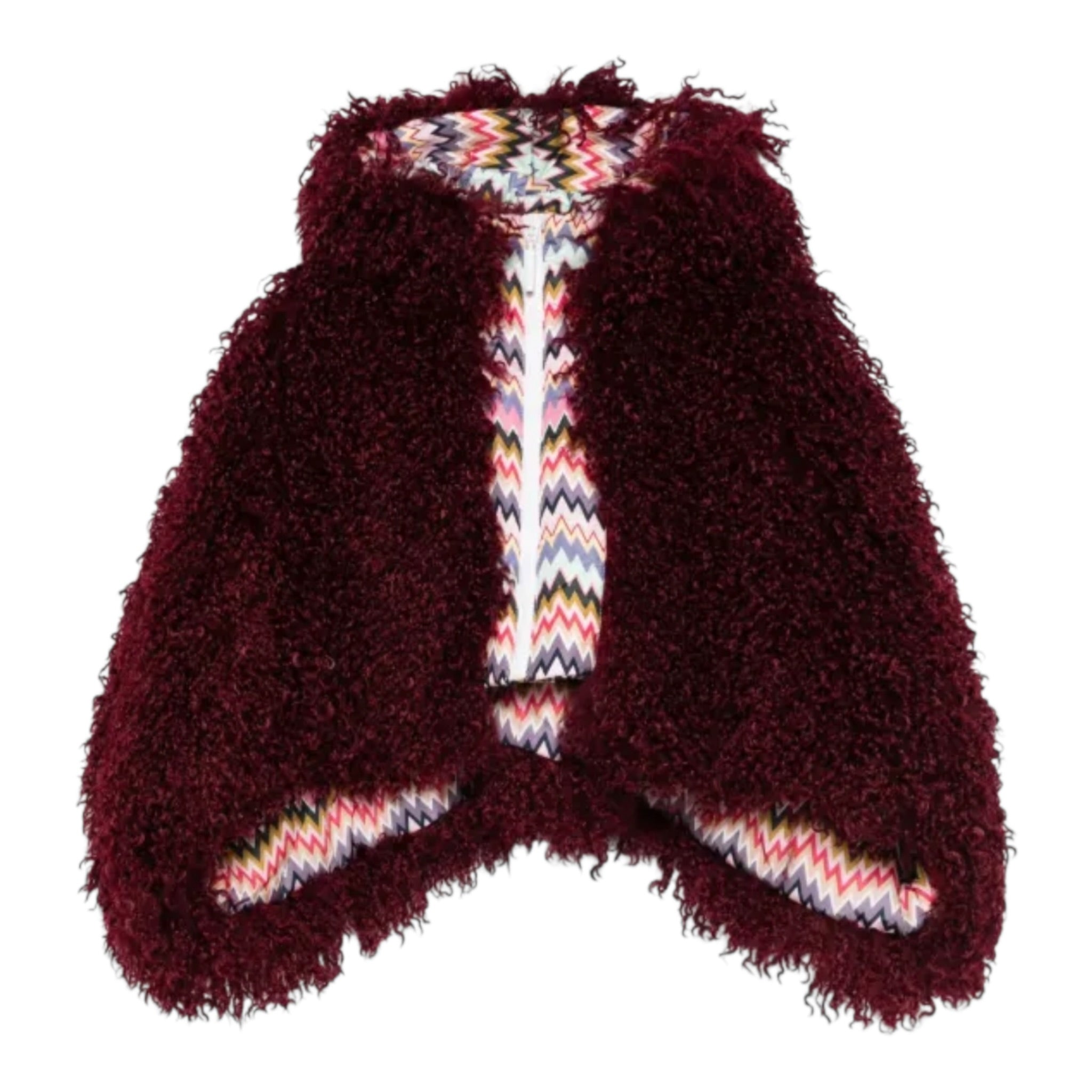 Missoni Mantella tinta unita con Zip E Cappuccio Bordeaux per Bambina MX2A30 BORDEAUX MISSONI 
