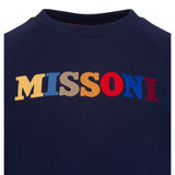 Missoni Felpa tinta unita con Logo Blu per Bambino MX4P20 BLU MISSONI 