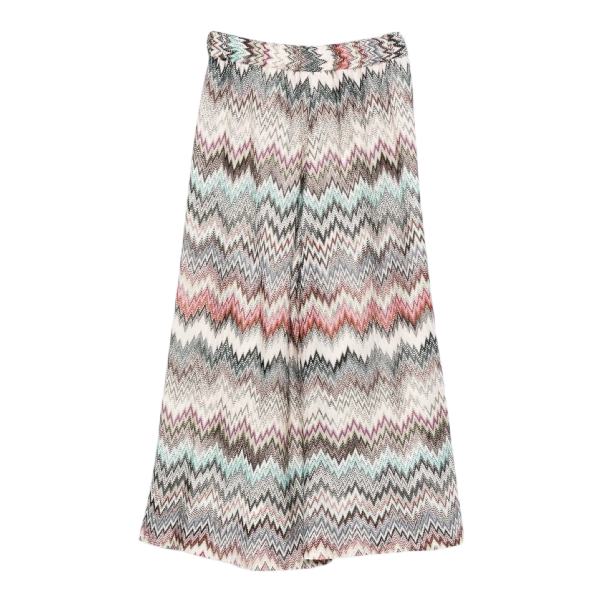Missoni Pantalone Modello A Palazzo tinta unita con Fantasia Bianco per Bambina MX6B10 BIANCO MISSONI 