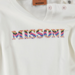 Missoni Shirt Girocollo tinta unita con Stampa Bianco per Neonata MX8000 BIANCO MISSONI 