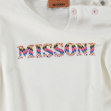 Missoni Shirt Girocollo tinta unita con Stampa Bianco per Neonata MX8000 BIANCO MISSONI 