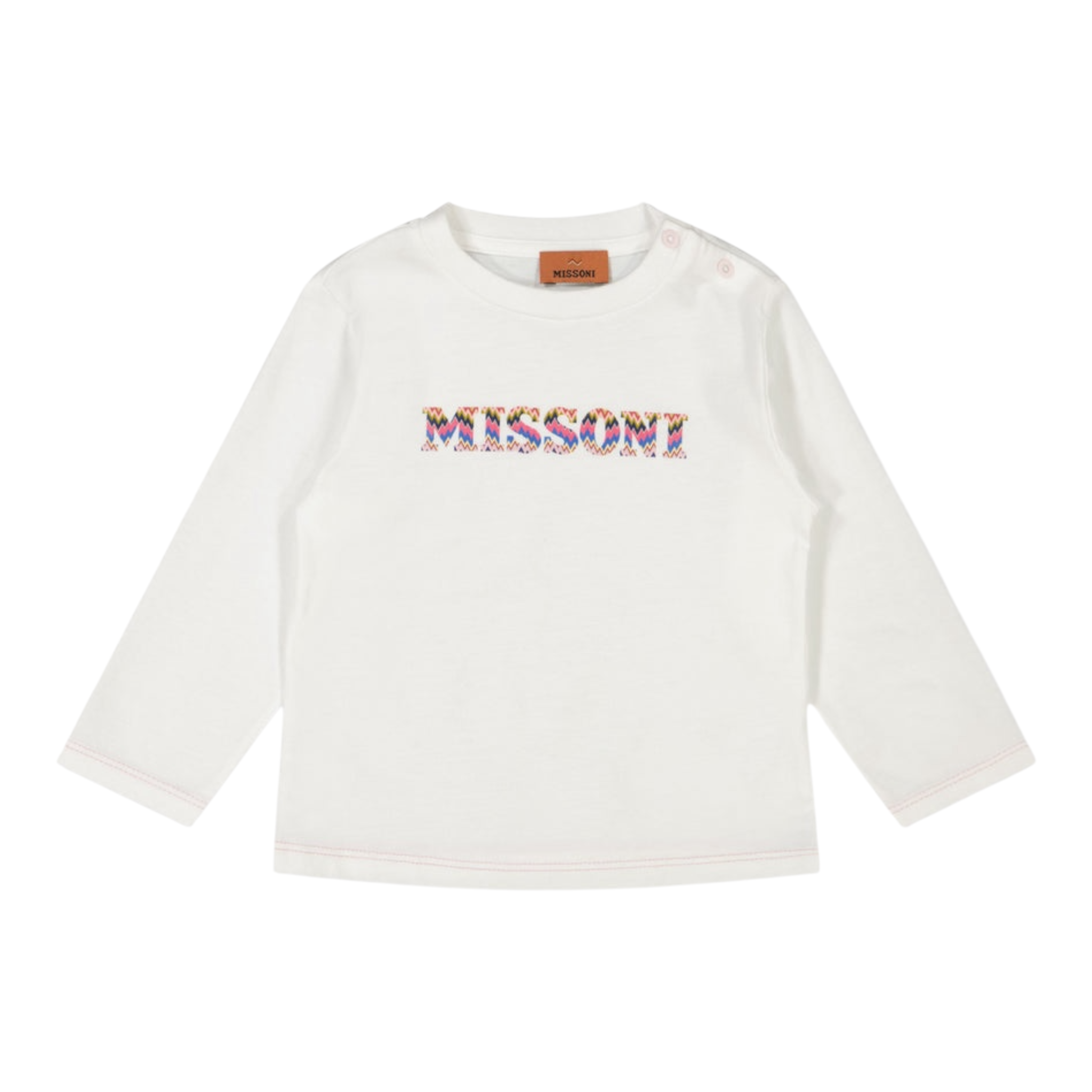 Missoni Shirt Girocollo tinta unita con Stampa Bianco per Neonata MX8000 BIANCO MISSONI 