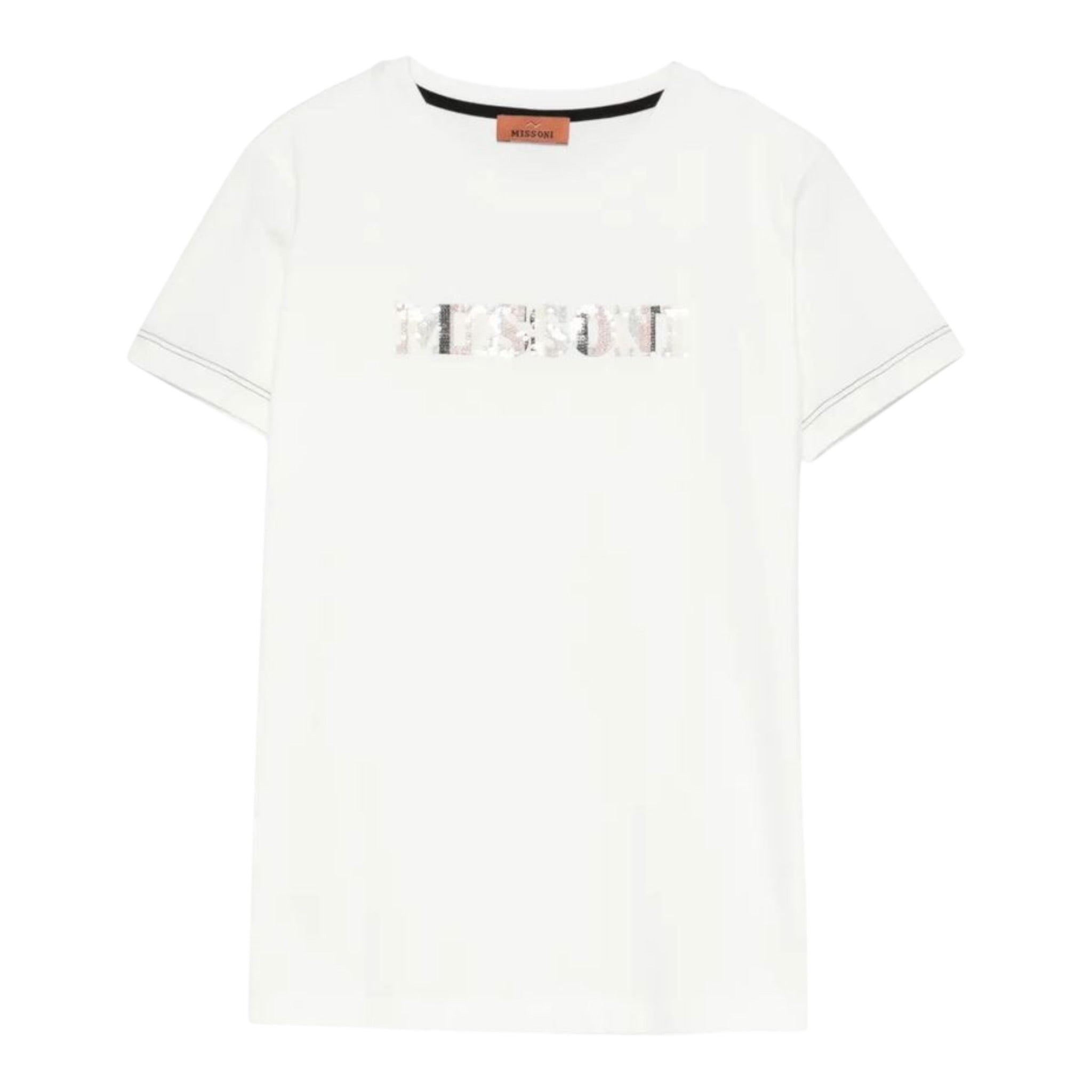 Missoni T-Shirt tinta unita con Stampa Bianco per Bambina MX8A41 BIANCO MISSONI 