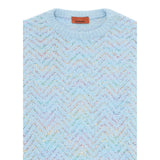 Missoni Maglia tinta unita con Paillettes Azzurro per Bambina MX9A40 AZZURRO MISSONI 
