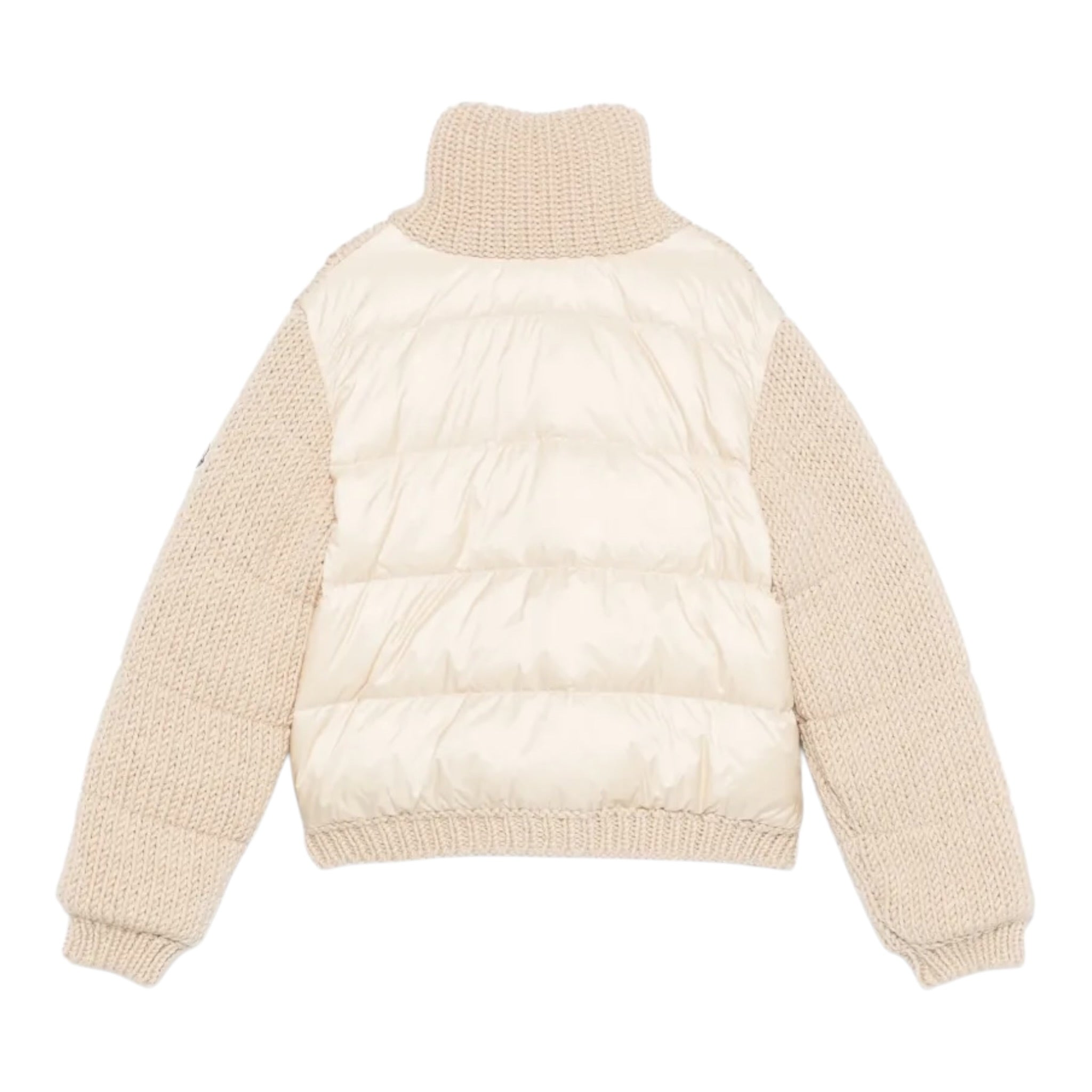 Moncler Giubbino tinta unita In Maglia con Zip Beige per Bambino J2954 BEIGE MONCLER 