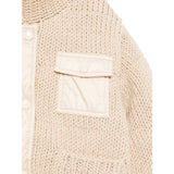 Moncler Giubbino tinta unita In Maglia con Zip Beige per Bambino J2954 BEIGE MONCLER 