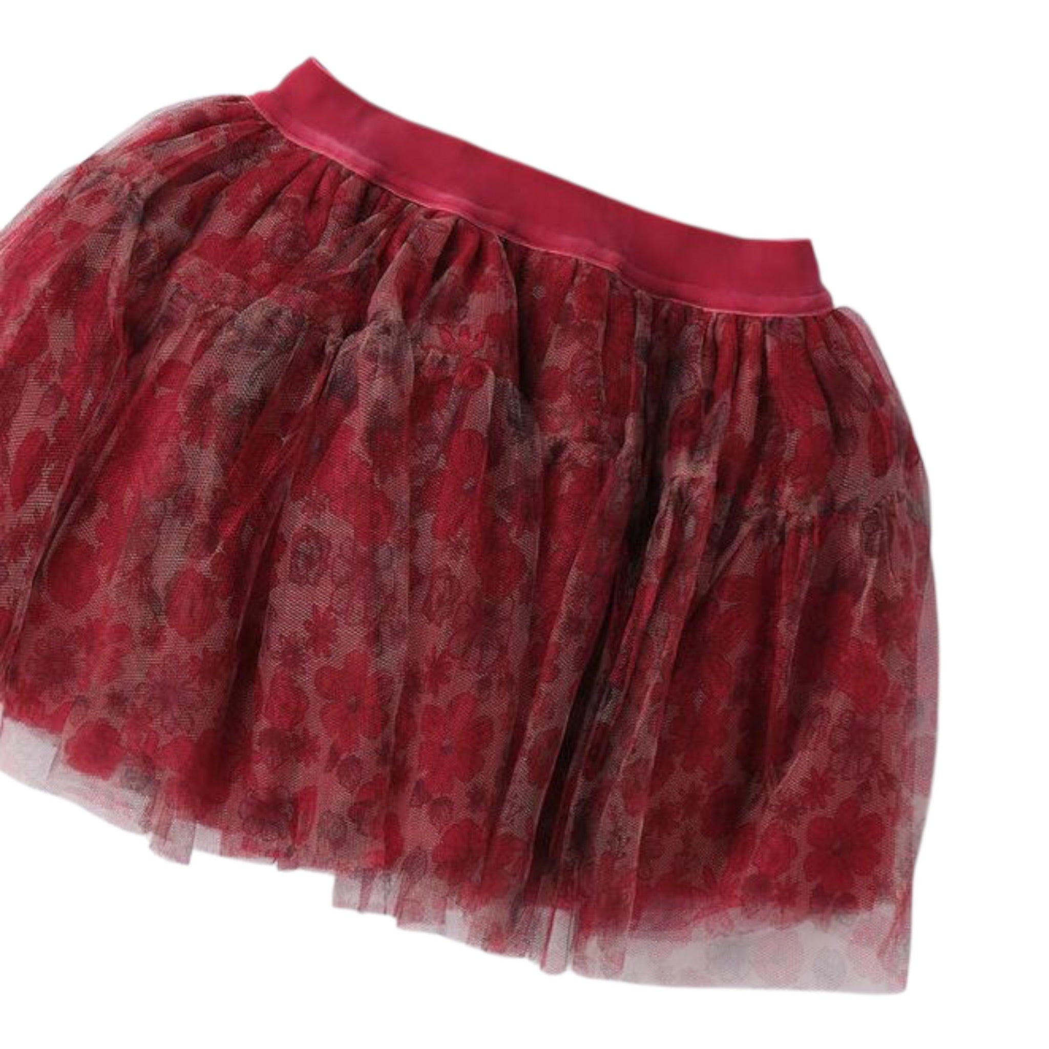 Monnalisa Gonna tinta unita con Tulle Rosso per Bambina 0F347X ROSSO SARABANDA 