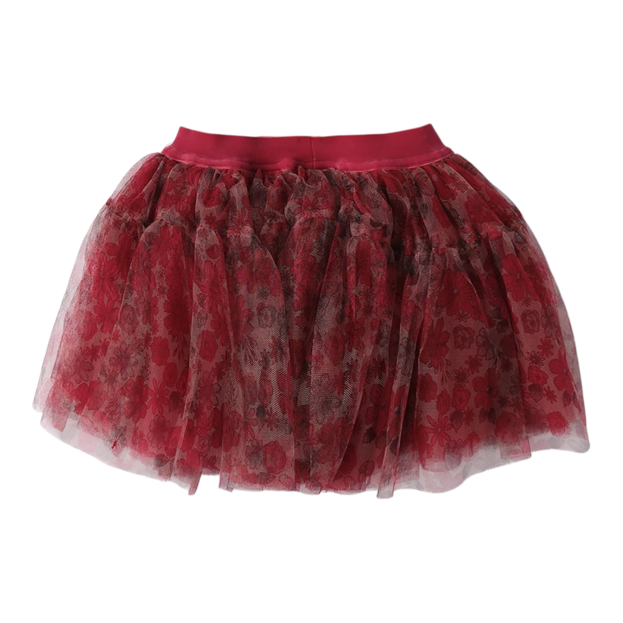 Monnalisa Gonna tinta unita con Tulle Rosso per Bambina 0F347X ROSSO SARABANDA 