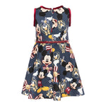 Monnalisa Abito Giromanica tinta unita Fantasia Topolino Blu per Bambina 112906 BLU MONNALISA 