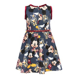 Monnalisa Abito Giromanica tinta unita Fantasia Topolino Blu per Bambina 112906 BLU MONNALISA 