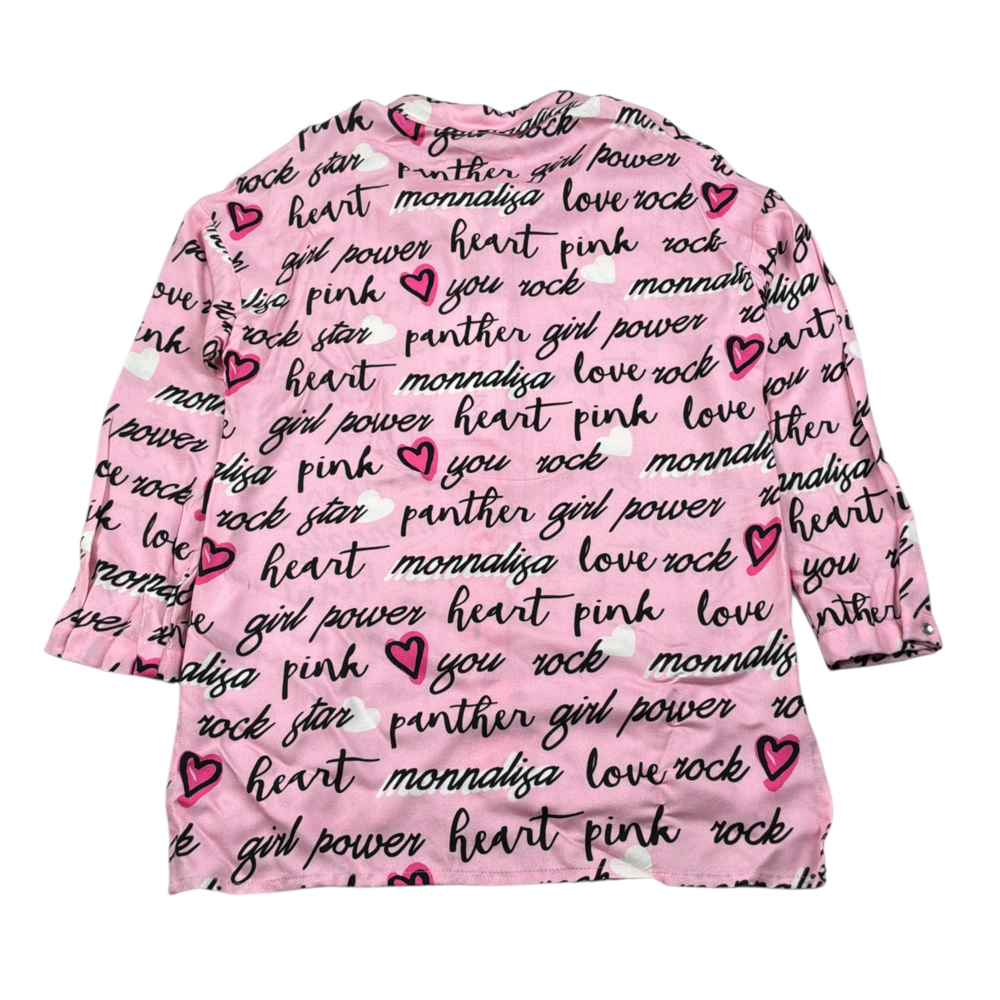 Monnalisa Camicia Manica Lunga tinta unita con Stampe Rosa per Bambina 114302 ROSA MONNALISA 