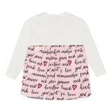 Monnalisa Shirt Girocollo Bicolore con Stampa Bianco/Rosa per Bambina 114635P5 BIANCO/ROSA MONNALISA 