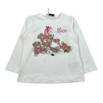 Monnalisa Shirt Girocollo tinta unita con Stampa Panna per Bambina 116617SZ PANNA MONNALISA 