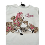 Monnalisa Shirt Girocollo tinta unita con Stampa Panna per Bambina 116617SZ PANNA MONNALISA 