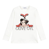 Monnalisa Shirt tinta unita con Stampa Bianco per Bambina 116626SW BIANCO MONNALISA 