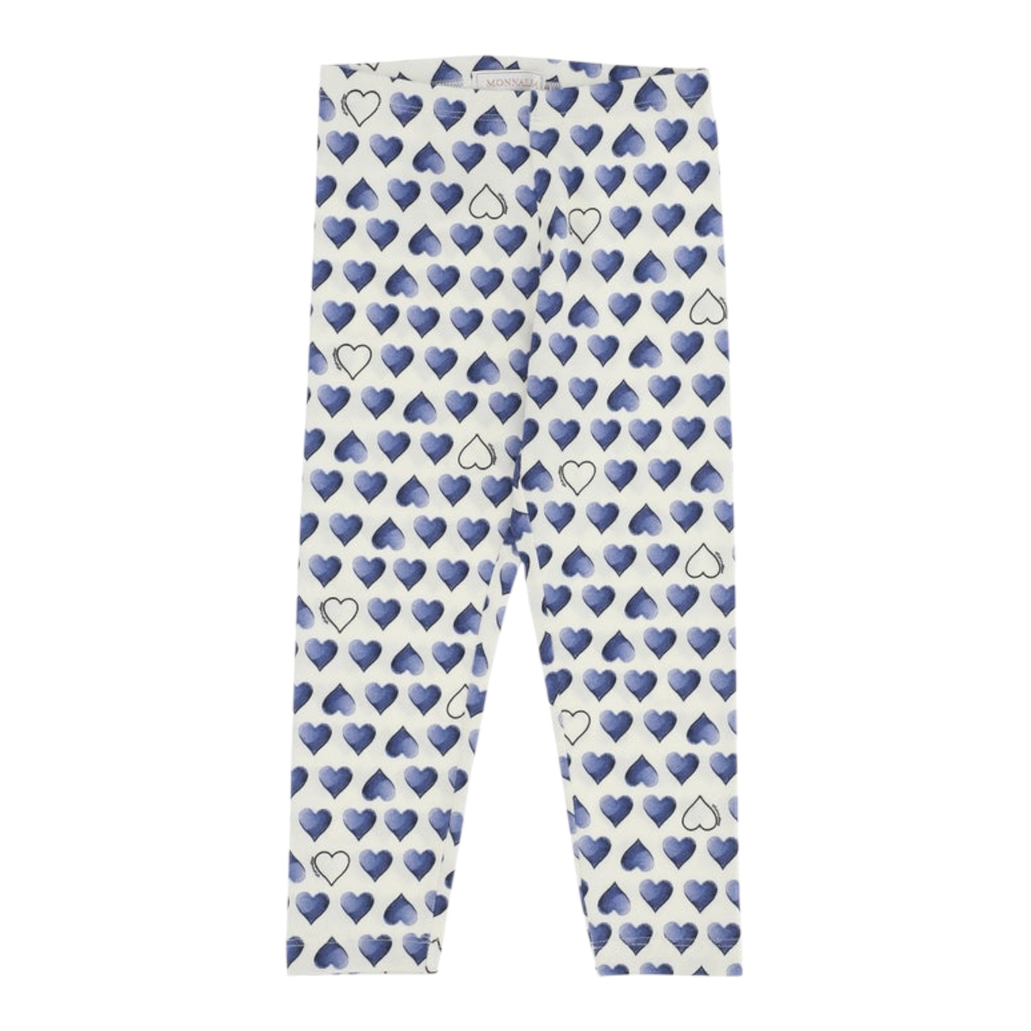 Monnalisa Leggins tinta unita con Fantasia Cuori Bianco per Bambina 118421 BIANCO MONNALISA 