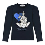 Monnalisa Shirt tinta unita con Stampa Blu per Bambina 118689P8 BLU MONNALISA 