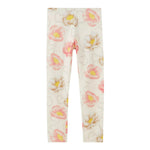 Monnalisa Leggins tinta unita con Fantasia Fiori Panna per Bambina 11B401 PANNA MONNALISA 