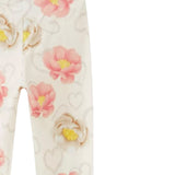 Monnalisa Leggins tinta unita con Fantasia Fiori Panna per Bambina 11B401 PANNA MONNALISA 
