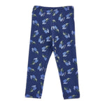Monnalisa Leggins tinta unita con Fantasia Fiori Blu per Bambina 11B408 BLU MONNALISA 
