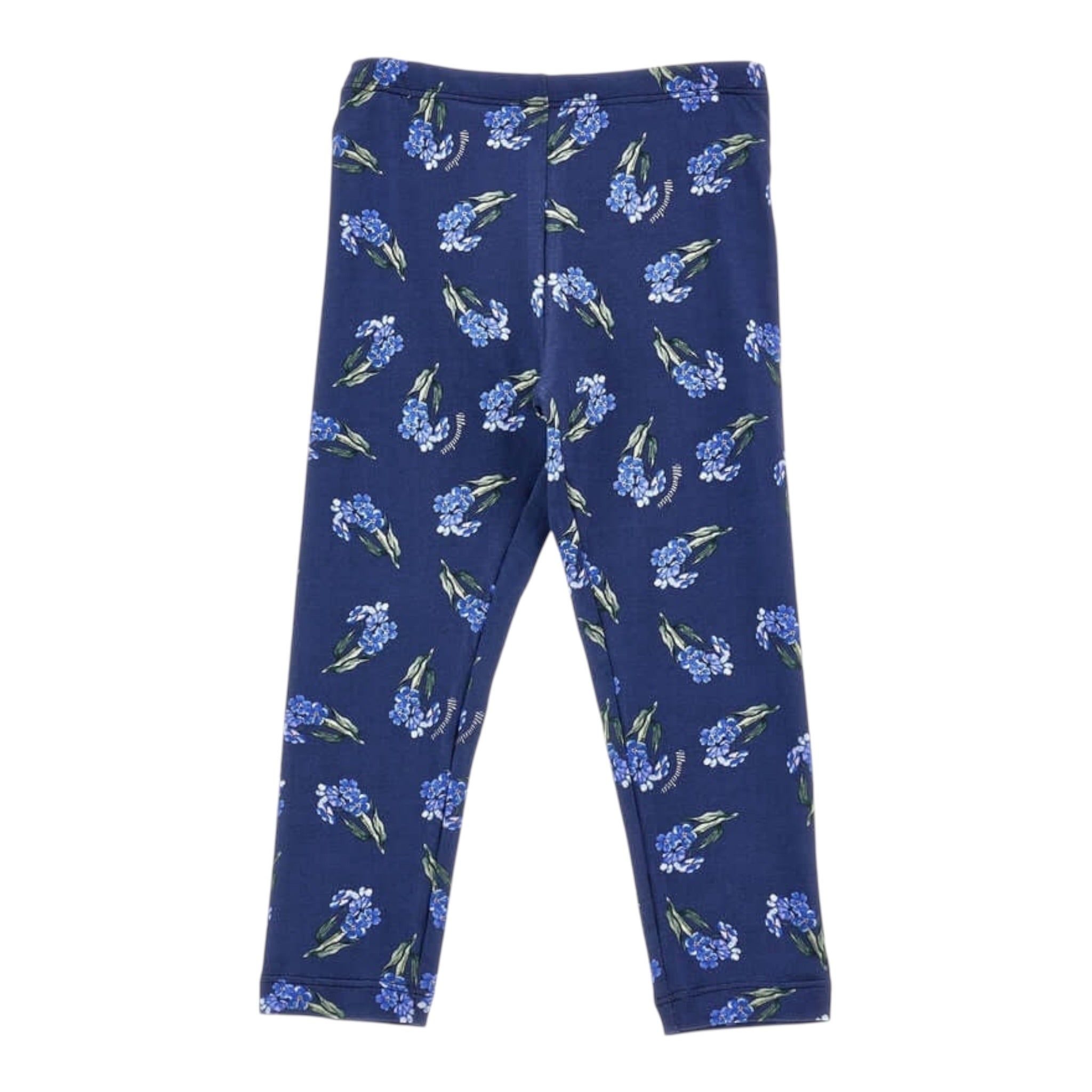 Monnalisa Leggins tinta unita con Fantasia Fiori Blu per Bambina 11B408 BLU MONNALISA 