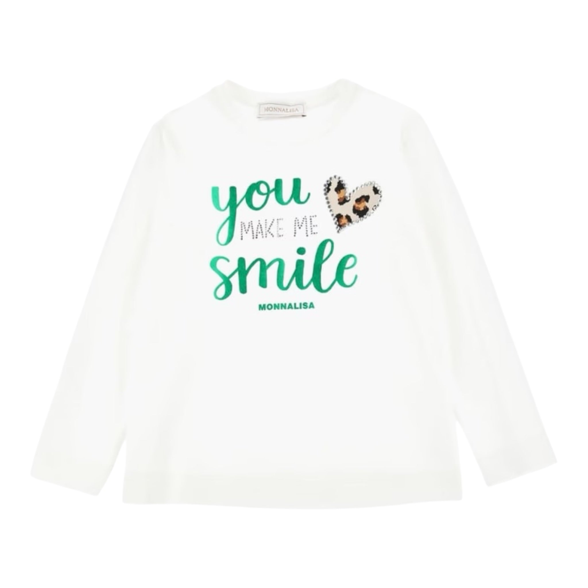 Monnalisa Shirt tinta unita con Stampa Bianco per Bambina 11B633 BIANCO MONNALISA 