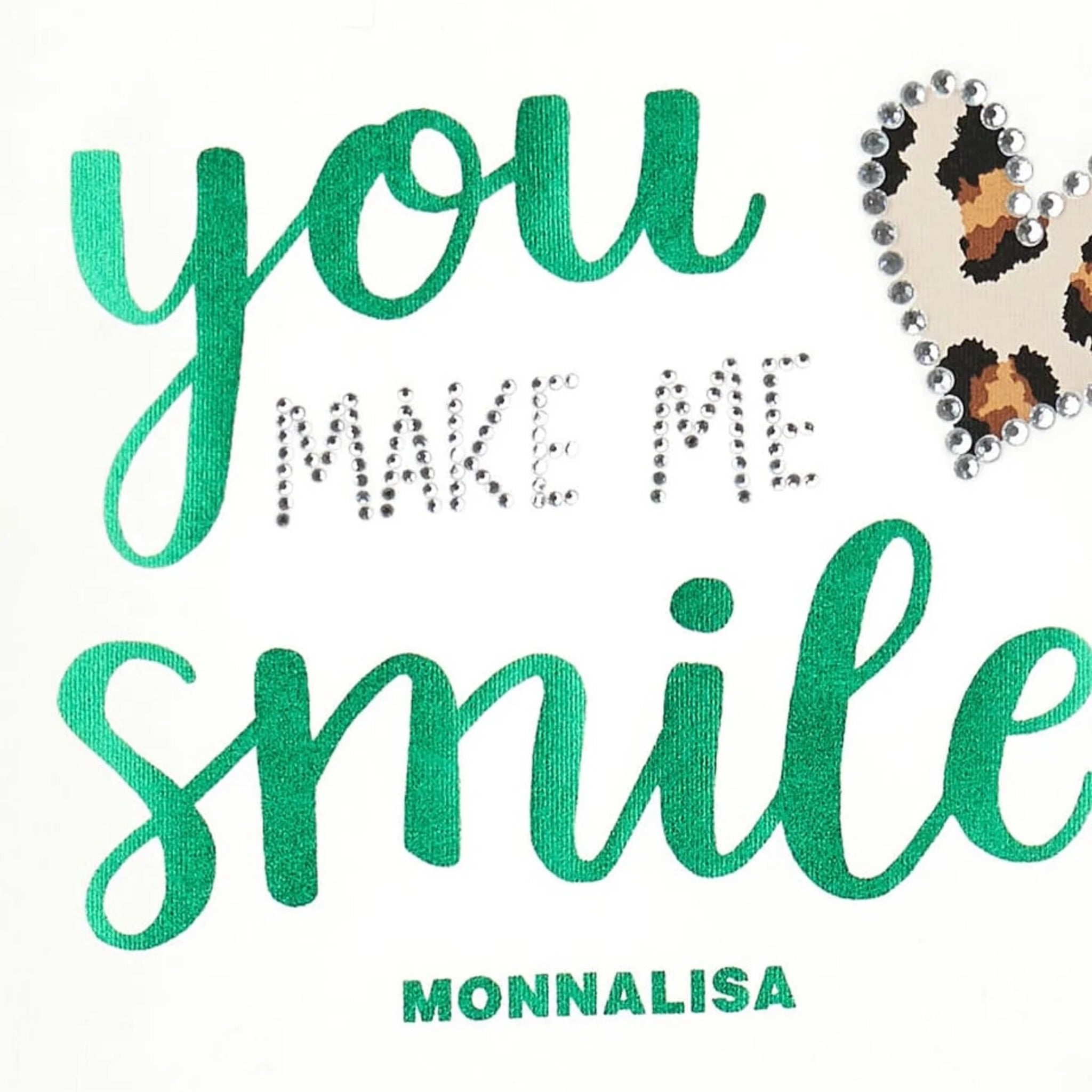 Monnalisa Shirt tinta unita con Stampa Bianco per Bambina 11B633 BIANCO MONNALISA 