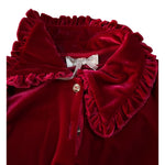 Monnalisa Abiti Manica Lunga tinta unita In Velluto Rosso per Bambina 11B909 ROSSO MONNALISA 