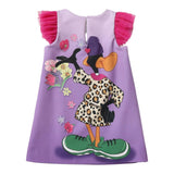 Monnalisa Abito Giromanica tinta unita con Stampa Viola per Bambina 11B915 VIOLA MONNALISA 