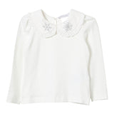 Monnalisa Shirt tinta unita con Colletto Panna per Bambina 11D627J PANNA MONNALISA 